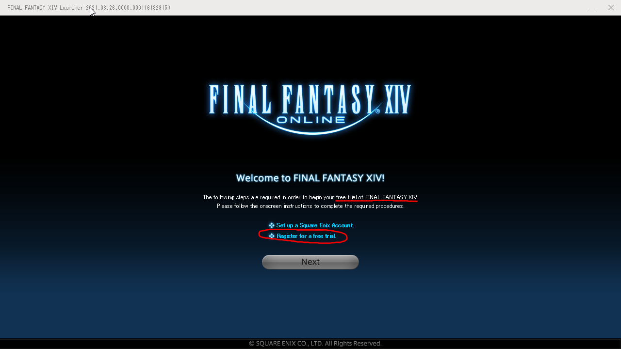 Startup Screen